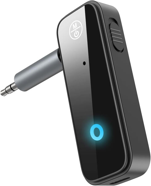 Criacr Bluetooth Aux Adapter for Car, 2 in 1 Bluetooth 5.0 Receiver for Car with Display Screen, Suitable for Cars, Speakers, Stereo Systems and H...
