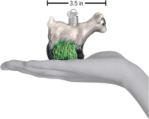 Old World Christmas Ornaments Farm Animals Glass Blown Ornaments for Christmas Tree, Pygmy Goat...