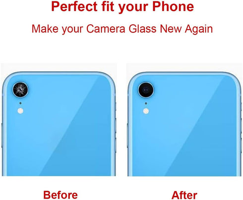 2 Pcs Back Rear Camera Lens Glass Replacement for iPhone XR 6.1 inches with pre-Installed Adhesive and Reparing Toolkit...