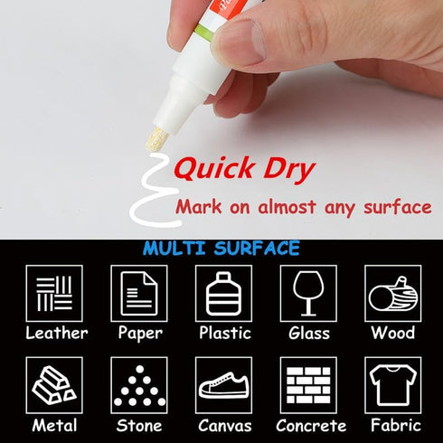 Permanent Markers Paint Pen,Oil Based Waterproof Anti-UV Medium Tip Paint Markers Ideal Great for Craft Making Non-Toxic with 2 More Fine Tips 6PC...