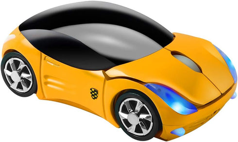 2.4GHz Wireless Mouse Cool 3D Sport Car Shape Ergonomic Optical Mice with USB Receiver for PC Laptop Computer Women Small Hands(Yellow)...