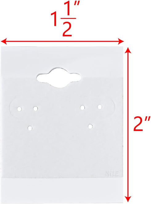 MOOCA 100 pieces of 1.5 x 2-inch plain white velvet hanging earring cards serve as earring holders and display cards for ear studs, hooks, clip ea...