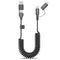 Coiled USB C Cable, 3FT, USB C and Lightning Cable 2 in 1 iPhone 15 Car Charger Cord, 60W Fast Charging Cable for iPhone 15/15 Pro/15 Pro Max, Sam...