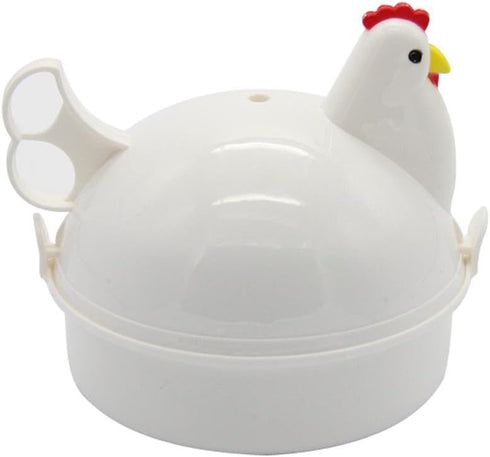 Chicken Shape Microwave Egg Cooker 4 Eggs Capacity Boiler Steamer Poacher for Omelet & Soft, Medium, Hard-Boiled Egg...