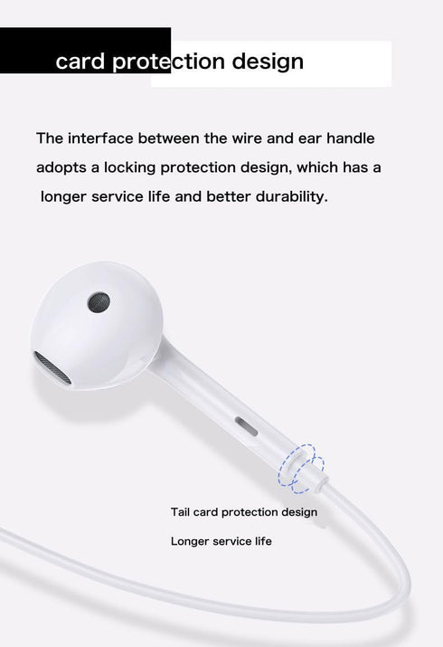 Original Wired Headphone Noise Canceling HiFi Headphone Jack in-Ear Built-in Microphone with Remote Control Support Smartphone Call Volume Adjustm...