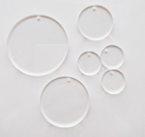 MEYA Set of 15pcs High Clear Blank Acrylic Discs,Acrylic Round Sheet with Hole 1/8" for Keychains, Jewelry DIY Crafts (Dia 2.0")...