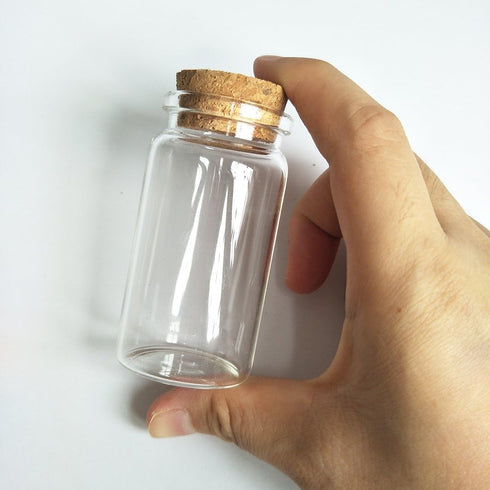 6pcs 50ml Small Glass Bottles Vials Jars Glass with Cork Stopper Storage Bottle 50ml 37x70mm(1.45x2.75inch)...