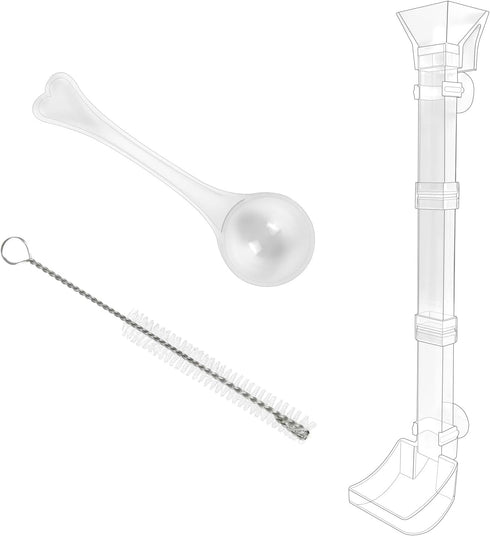 Rainmae Aquarium Fish Shrimp Feeding Dish Set, Transparent Aquarium Fish Feeder Tube Kit, Fish Tank Feeding Supplies with Cleaning Brush Aquarium ...