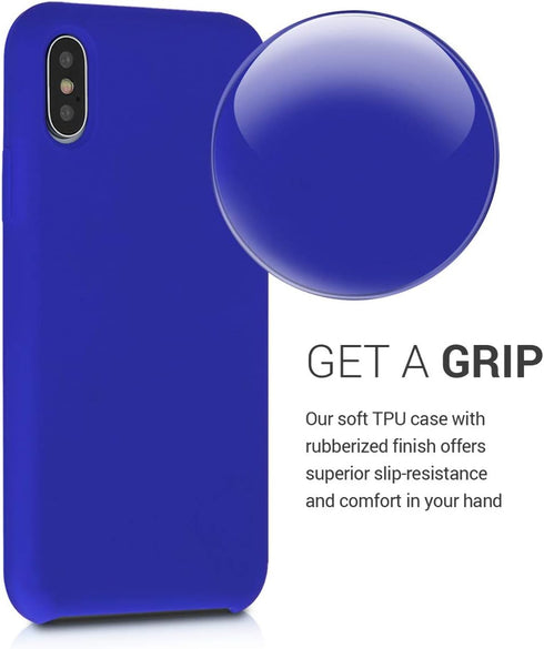 kwmobile Case Compatible with Apple iPhone Xs Case - TPU Silicone Phone Cover with Soft Finish - Baltic Blue...