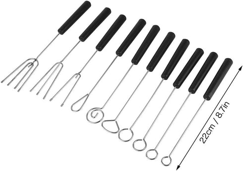 Set of 10 Stainless Steel Split Chocolate Forks Hot Pot DIY Decorative Tools Pralines and Trueffel...