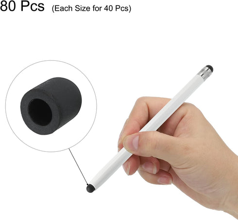 MECCANIXITY 80pcs 5mm/7mm Stylus Pen Fine Tips Conductive Rubber Capacitive Touch Screen Pens Tip Soft Universal Replacement...