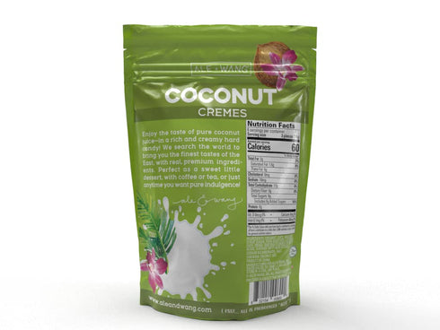 ALE + WANG Coconut Cremes Hard Candy | Made with 100% Pure Coconut Milk | Great Alternative to Chocolate, Caramel, and Toffee (1-Pack)...