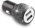 Bling Dual USB Car Charger Adapter, 18W Output Handcrafted Rhinestones Crystal QC3.0 Fast Charging Adapter for iPhone 13/12/12 Pro Max/XS, Samsung...