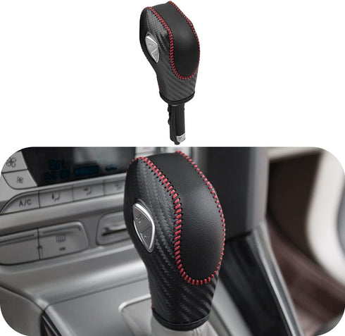 Auto Car Leather Gear Shift Knob Cover for Ford EcoSport Escape / Fusion /C-Max Energi Wagon / Fiesta / Focus / Transit Accessories...