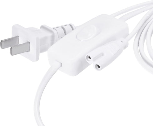MECCANIXITY T5 T8 LED Tube Power Extension Cable with On/Off Switch, 2 Pin 3 Meter Length Wire White for LED Integrated Light Tube Fixture...