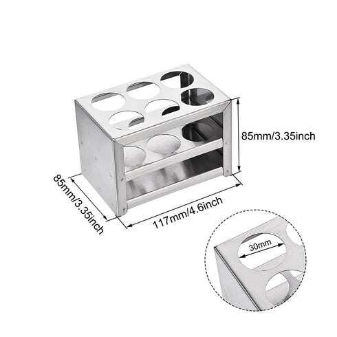 uxcell 304 Stainless Steel Test Tube Holder Lab Stand Rack 6 Hole 3 Layer for 26-30mm Tubes...