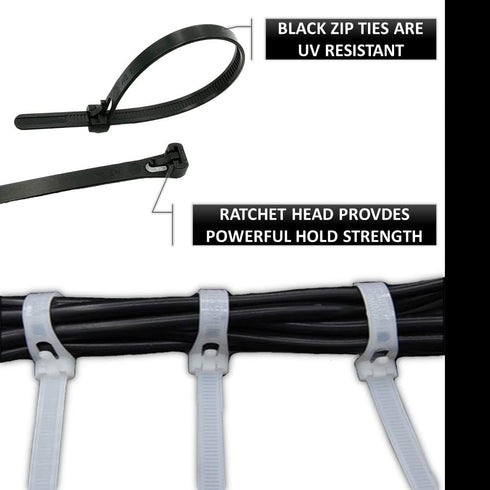 Kable Kontrol Reusable Cable Zip Ties 8 Inch 100 Pcs Black, 50 Lbs Tensile Strength, Self-Locking, Multipurpose Trigger Releasable & Adjustable Ny...