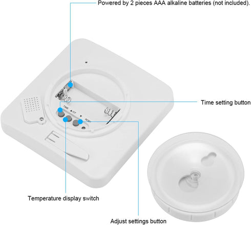 Digital Bathroom Shower Wall Clock Timer, LCD Digital Wall Clock with Suction Waterproof Temperature Humidity Gauge, Touch Screen Timer, Large Cou...