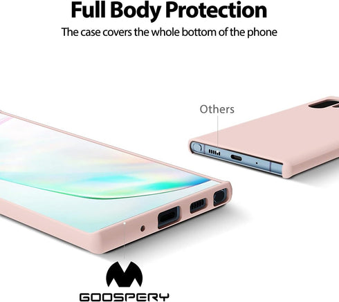 GOOSPERY Liquid Silicone Case for Galaxy Note 10 Plus (2019) Silky-Soft Touch Full Body Protection Shockproof Cover Case with Soft Microfiber Lini...