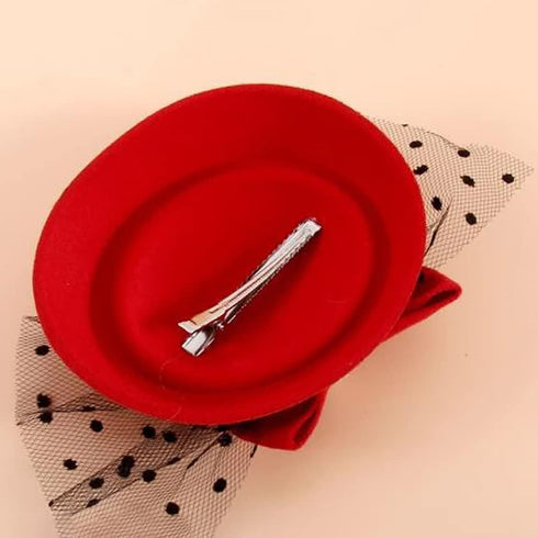 Vintage Bowknot Veil Hat Mini Top Hat Pill Box Hat Classic Wedding Party Hat with Clip for Ladies Women Black...