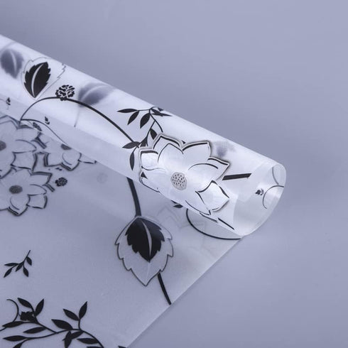 Window Privacy Film for Glass, Floral Removable Static Film, 17.5x78.7 Inch...