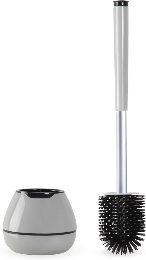 BOOMJOY Toilet Brush and Holder Set, Silicone Toilet Bowl Cleaner Brush, Toilet Scrubber Brush with Tweezers for Bathroom Cleaning, RV Accessories...