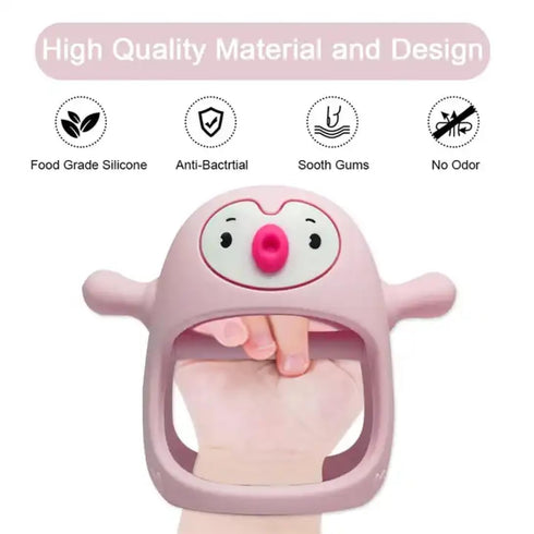 Yummy Baby Cute Penguin Teething Mitten for Babies, Easy to Hold, No-Drop Design, Silicone Baby Teether Toys, Relief from Teething Pain, Nipple Sh...