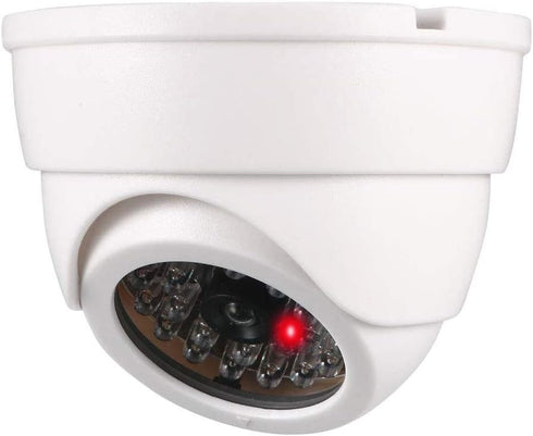 Dummy Fake Security Dome Camera Simulated Surveillance Cameras for Home & Business Security Outdoor/Indoor use with Flashing Red LED Light & Secur...