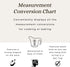 Kitchen Baking Measurement Conversion Chart Magnet | Must Have for Any Chef | Cups Teaspoons Tablespoon Ounces and Milliliters | Magnetic Cooking ...