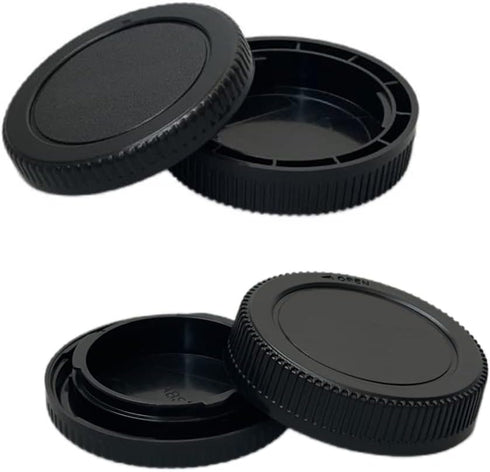 Rear Lens Cap & Body Cap Set Compatible for Panasonic GX9 GX85 Camera, for Olympus EM10II EM5II kit Micro 4/3 DSLR Camera + Micro 4/3 Mount Lens F...