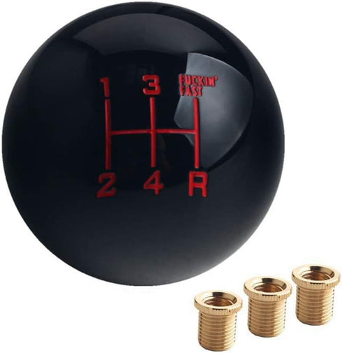 DEWHEL Fing Fast Shift Knob 5 Speed Short Throw Shifter M12x1.25 M10x1.5 M10x1.25 M8x1.25 Black...