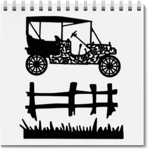2PCS Fence Car Dies for Card Making, Vehicle Grass Fence Cutting Die for Scrapbooking on Clearance Paper Crafting Decor DIY Album...