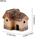4 Pcs Micro Village Thumbnail House Thatched Huts Miniature Fairy Garden Stone Houses Miniature Gardening Landscapes Fairy Gardens Stone House for...