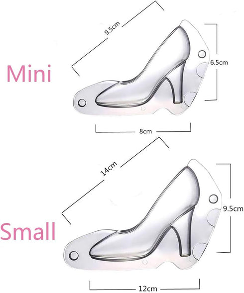 HiParty Mini & Small 3D High Heel Shoe Chocolate Mold, Polycarbonate Stiletto Heels Candy Mold Wedding Bridal Shower Favors Birthday Party Cake De...