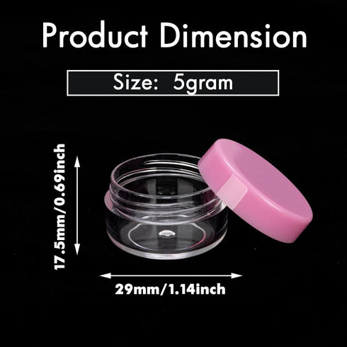 3 Gram Sample Containers with Lids, 100 Count Tiny Sample Jars, Empty Lip Balm Containers, Mini Cosmetic Containers with Lids, Makeup Travel Conta...