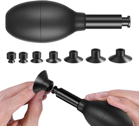 Lens Sucker Kit 8-in-1 with 7 Interchangeable Suction Cups Strong Suction Manual Vacuum Suction Pen Lens Puller for Lens Repair and Cleaning, Watc...