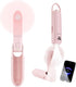 Pink Handheld Fan, Portable Fan Bullet Shape 3000mAh USB Rechargeable Battery Operate 6 IN 1 Personal Fan Foldable Lightweight Travel Essential wi...