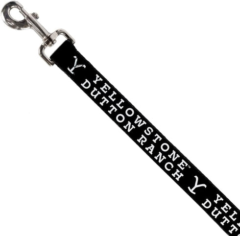 Paramount Network Pet Leash, Dog Leash, Yellowstone Dutton Ranch and Y Logo Black White, 4 Feet Long 1.0 Inch Wide...
