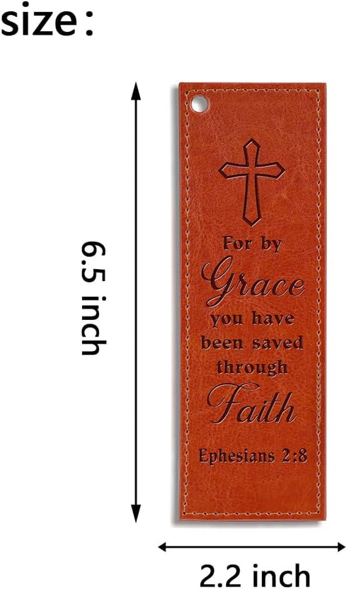 Christian Scripture Bookmarks Faux Leather Bookmark for Reading Lover Bible Verse Inspirational Bookmarks for Women Men Church Office Supplies (fo...