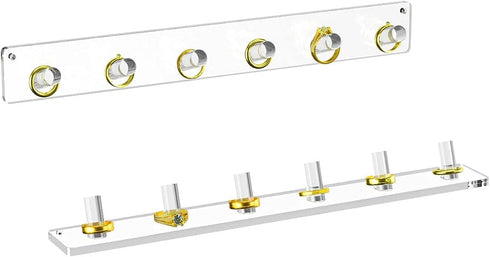 NIUBEE Wall Mounted Necklace Hanger, 4 Pack Acrylic Jewelry Stand Organizer, Bracelets Rings Bangles Display Rack,Best Gift for Girl Women...