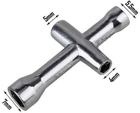 ShareGoo 2 Pack 4mm 5mm 5.5mm 7mm Cross Wrenches Maintenance Tool ,Small Sleeve Hex Socket Wheel Spanner for RC Model Car Truck Buggy...