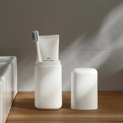 Toothbrush Case Travel Container Cups, Toothbrush Holder Kit with Cover, Portable Storage for Toothpaste and Toothbrush, Carrier for Students Camp...