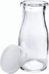 Old Fashioned Heavy Clear Glass Half Pint Milk Bottle, Decanter Cream Server with Lid (4 pack)...
