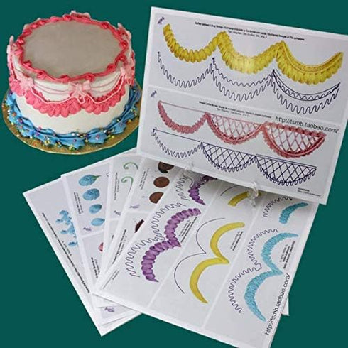 23 Sheets/Set Cake Decorating Practice Board Cream decorating drawings...
