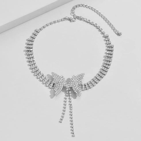 Sexy Shining Crystal Full Rhinestone Choker Crystal Butterfly Choker for Lady Party Jewelry...