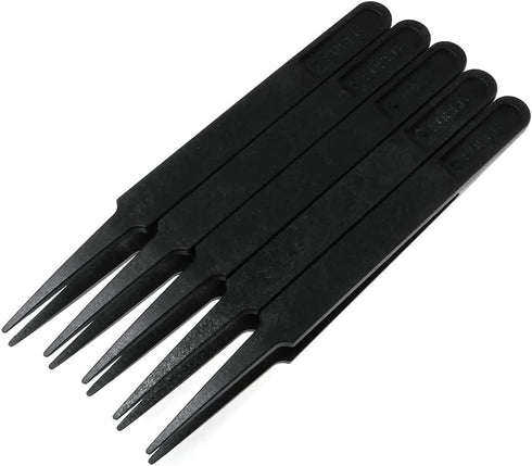 MMOBIEL 5Pcs Anti-static Multifunctional Plastic Precision Tweezers Set, Pointed Tip Tweezers for Electronics, Jewelry-Making, Laboratory Work, Re...
