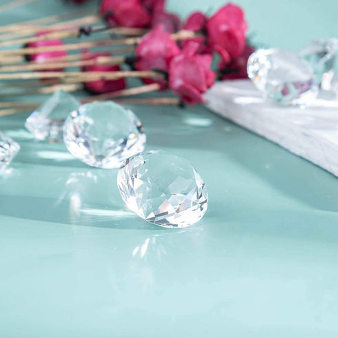 LONGWIN 30mm(1.2 inch) Crystal Diamond Themed Dinner Party Table Decoration Party Favors Gift Idea Pack of 8 (Clear)...