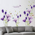 Removable Purple Lovely Lily Flowers Wall Stickers DIY Flower Vines Art Quotes and Butterfly Decal for Home Living Room Girls Bedroom Playroom Bat...