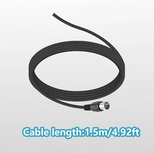 DVB-T Digital HDTV Antenna with Magnetic Base - 5 Sections Telescopic Pole - 5dBi VHF/UHF Mini TV Antenna - 1.5m/4.92ft RG174 Coax Cable for DVD, ...