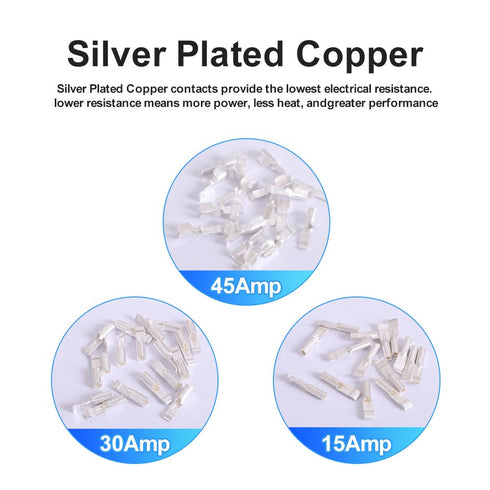 84 PCS 15/30/45 Amp Power Connectors Assortment Kit,Battery Quick Disconnect Connector Modular Power Connector, for AWG10-20 Cables.?84 PC =7 pair...